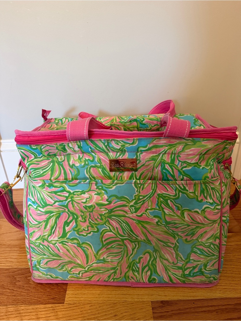 Lilly Pulitzer Insulated Lunch/Beach/Boat Tote Bag Pink Green Blue Floral